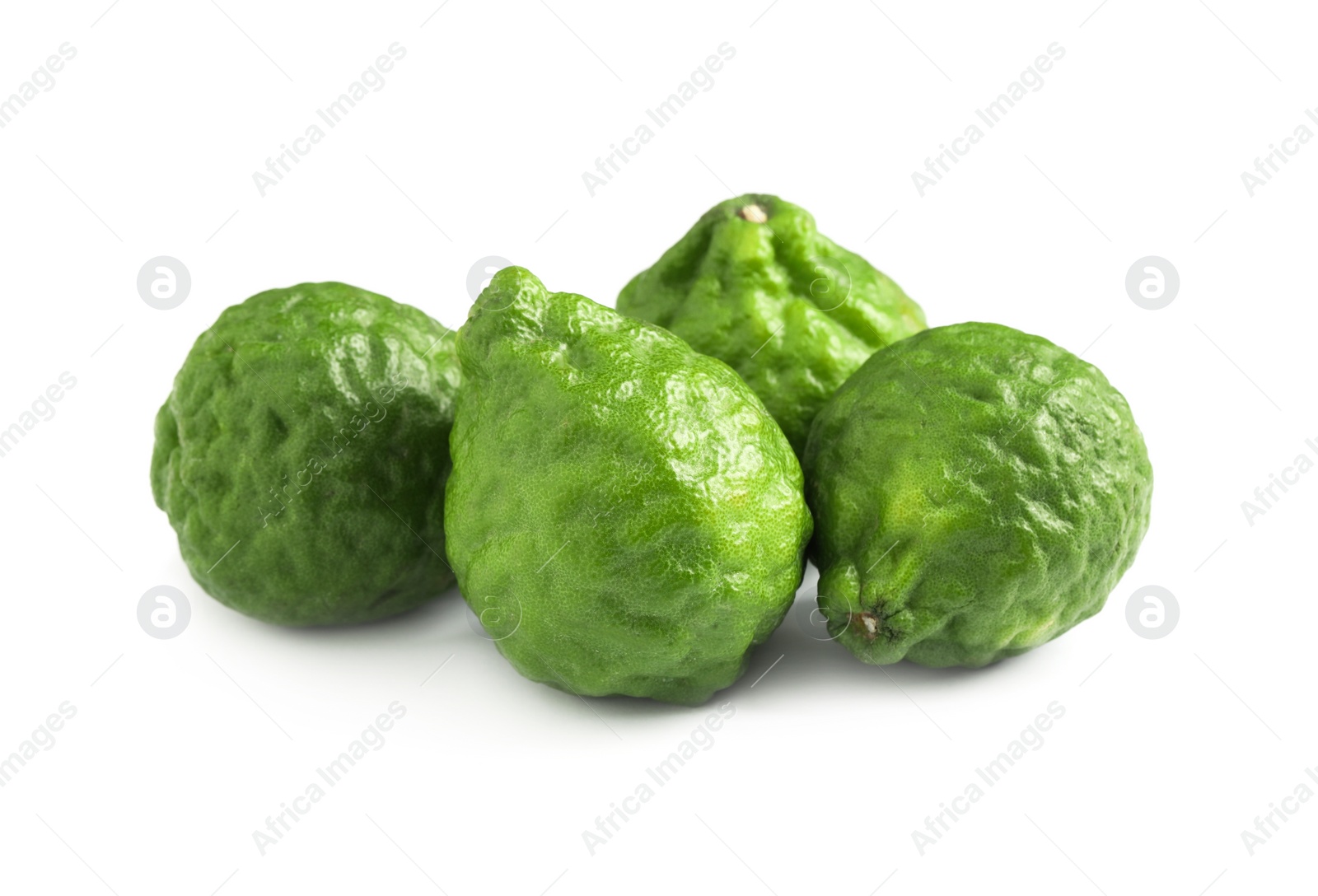 Photo of Fresh ripe bergamot fruits on white background