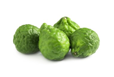 Fresh ripe bergamot fruits on white background