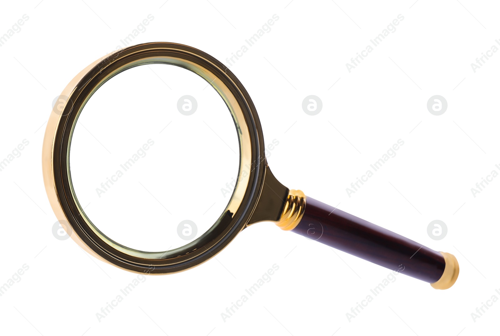 Photo of Magnifying glass with handle isolated on white