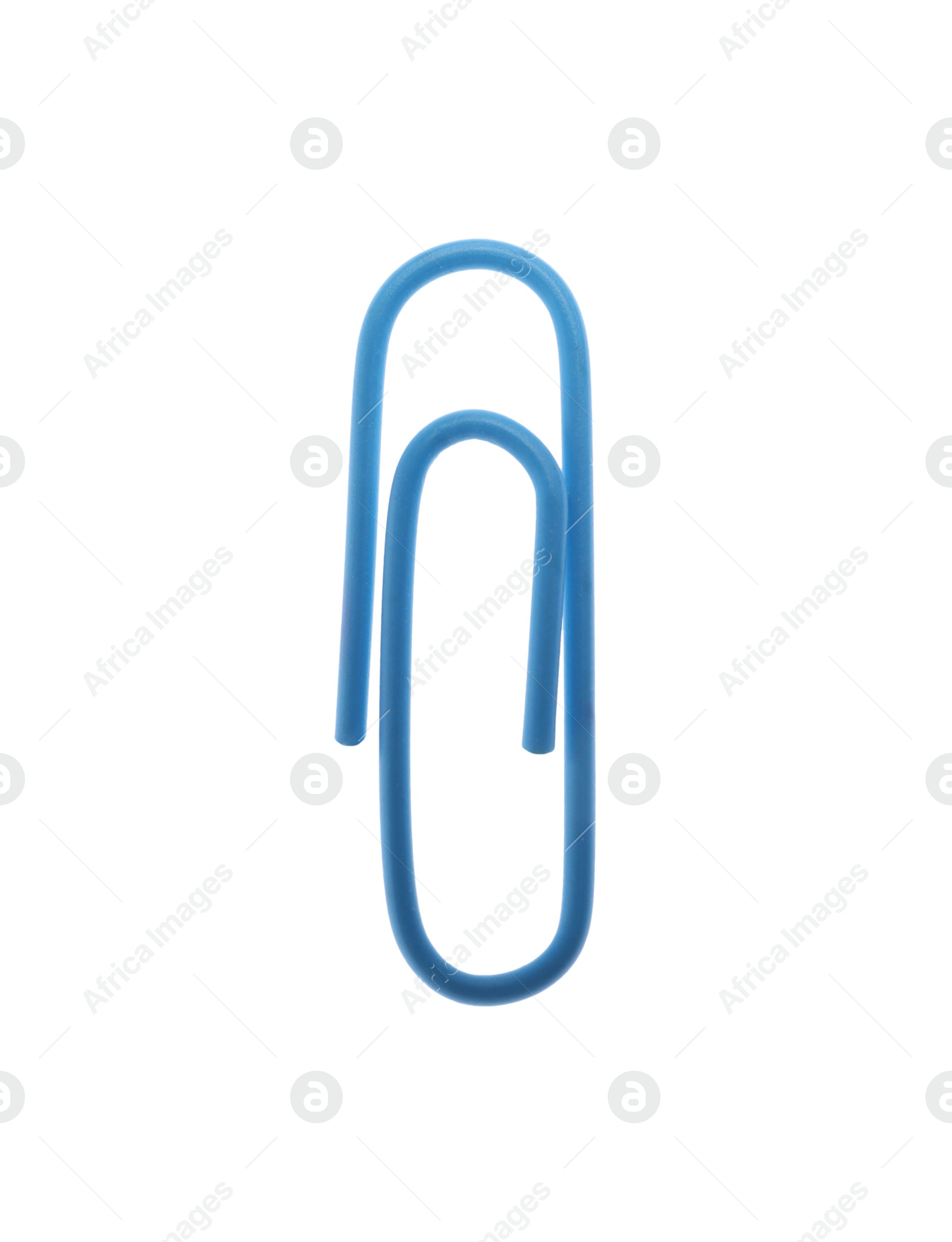 Photo of Colorful paper clip isolated on white. School stationery
