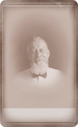 Image of Old picture of handsome senior man. Portrait for family tree