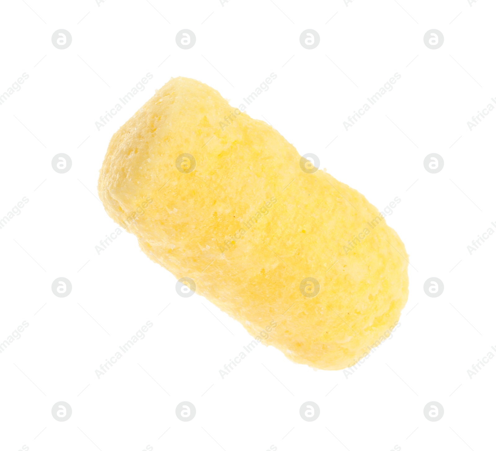 Photo of One tasty corn puff isolated on white