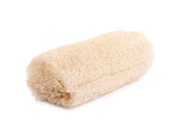 Photo of Loofah sponge isolated on white. Personal hygiene product