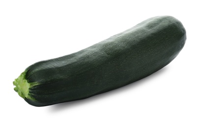 Fresh ripe green zucchini on white background