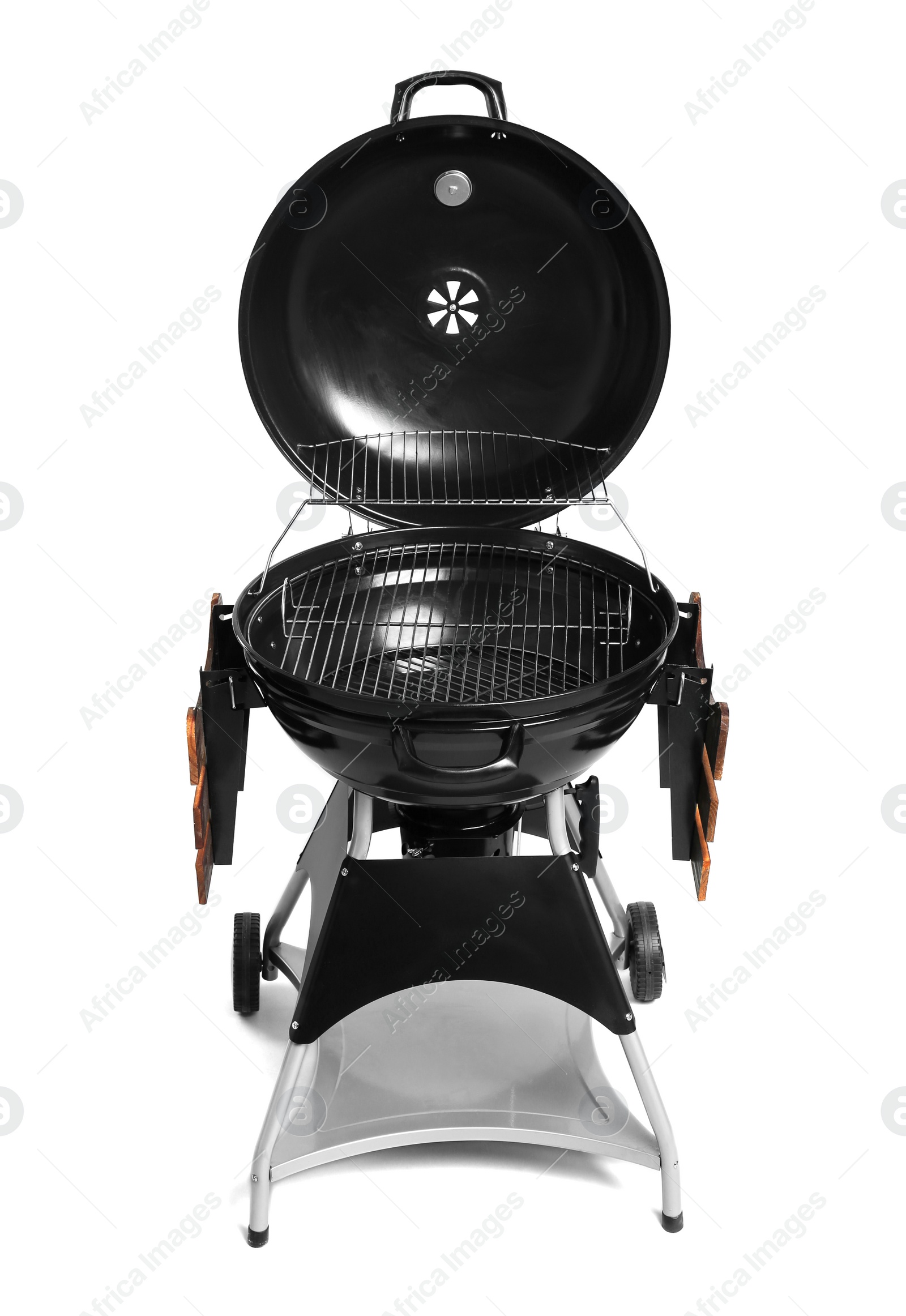 Photo of New modern barbecue grill on white background