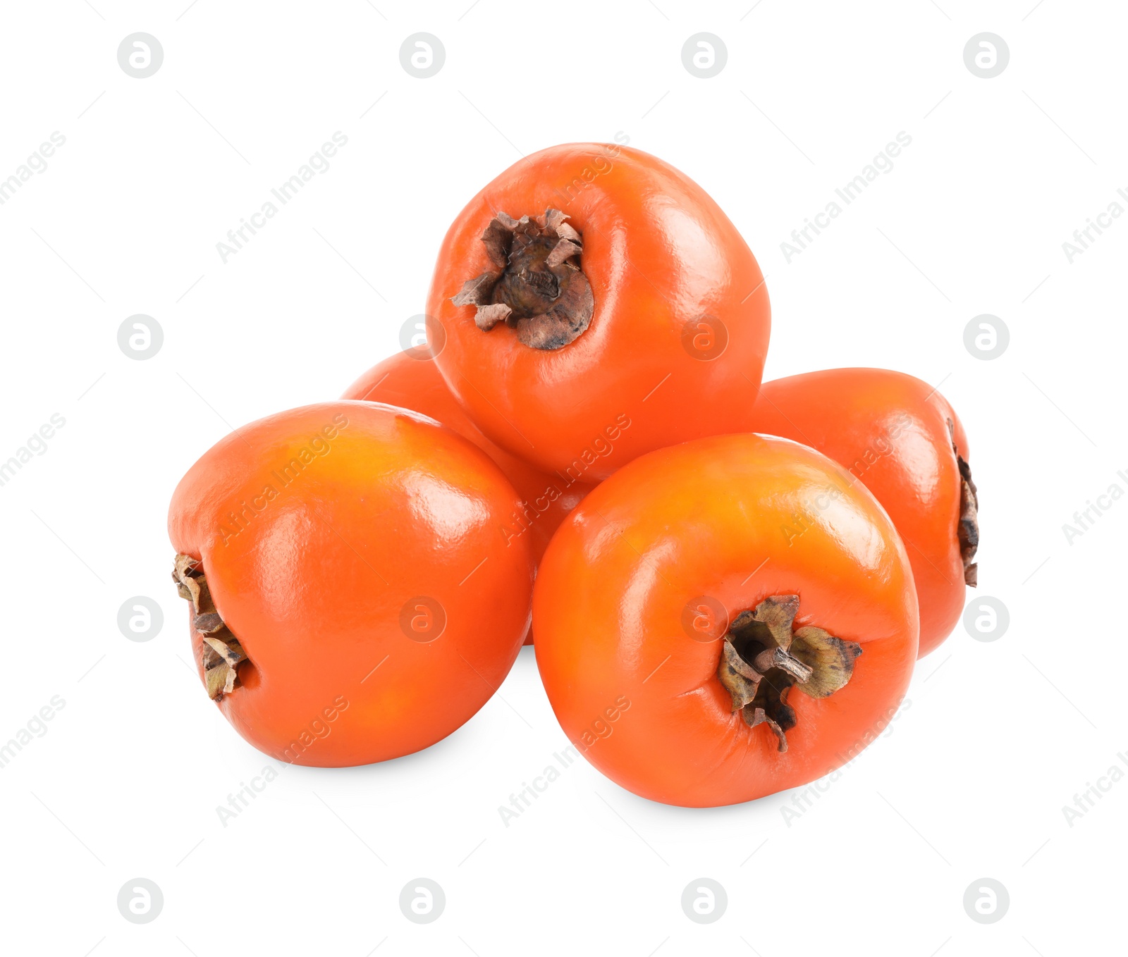 Photo of Delicious ripe juicy persimmons isolated on white