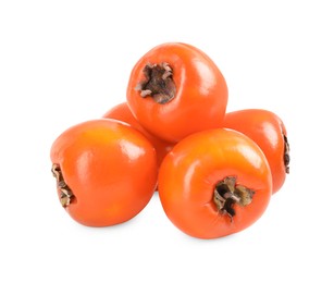 Photo of Delicious ripe juicy persimmons isolated on white