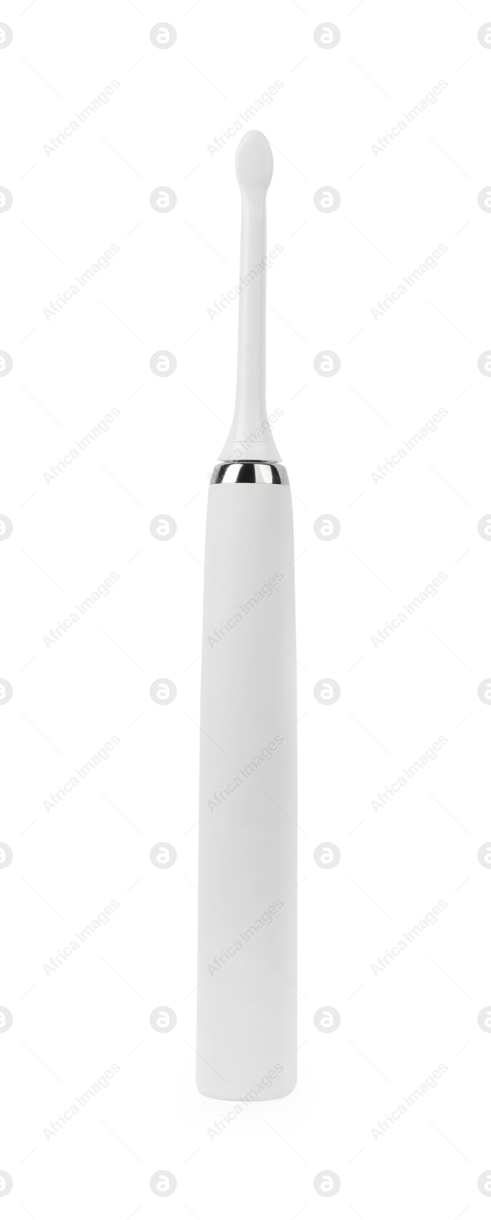 Photo of Electric toothbrush isolated on white. Dental care