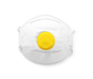 Photo of Respirator mask on white background. Safety equipment