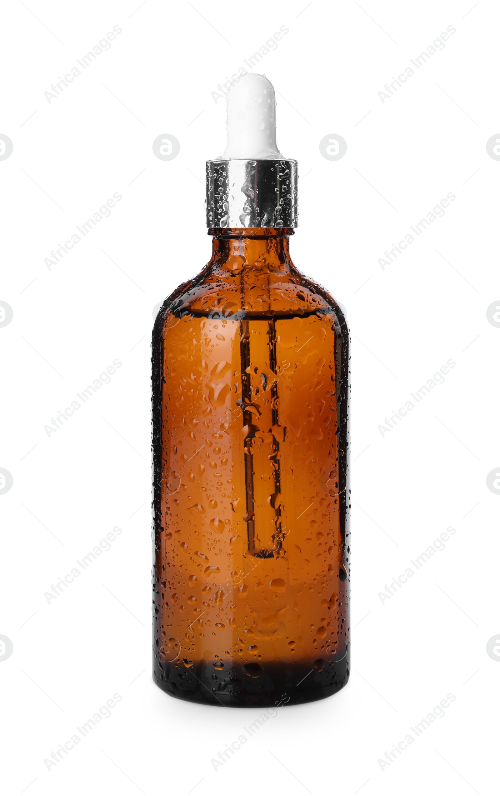 Photo of Bottle of hydrophilic oil isolated on white