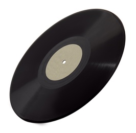 Black vintage vinyl record isolated on white