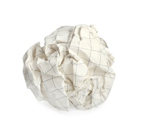 Photo of Crumpled sheet of beige paper isolated on white