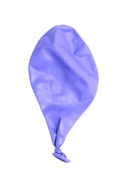 Photo of Deflated color air balloon on white background