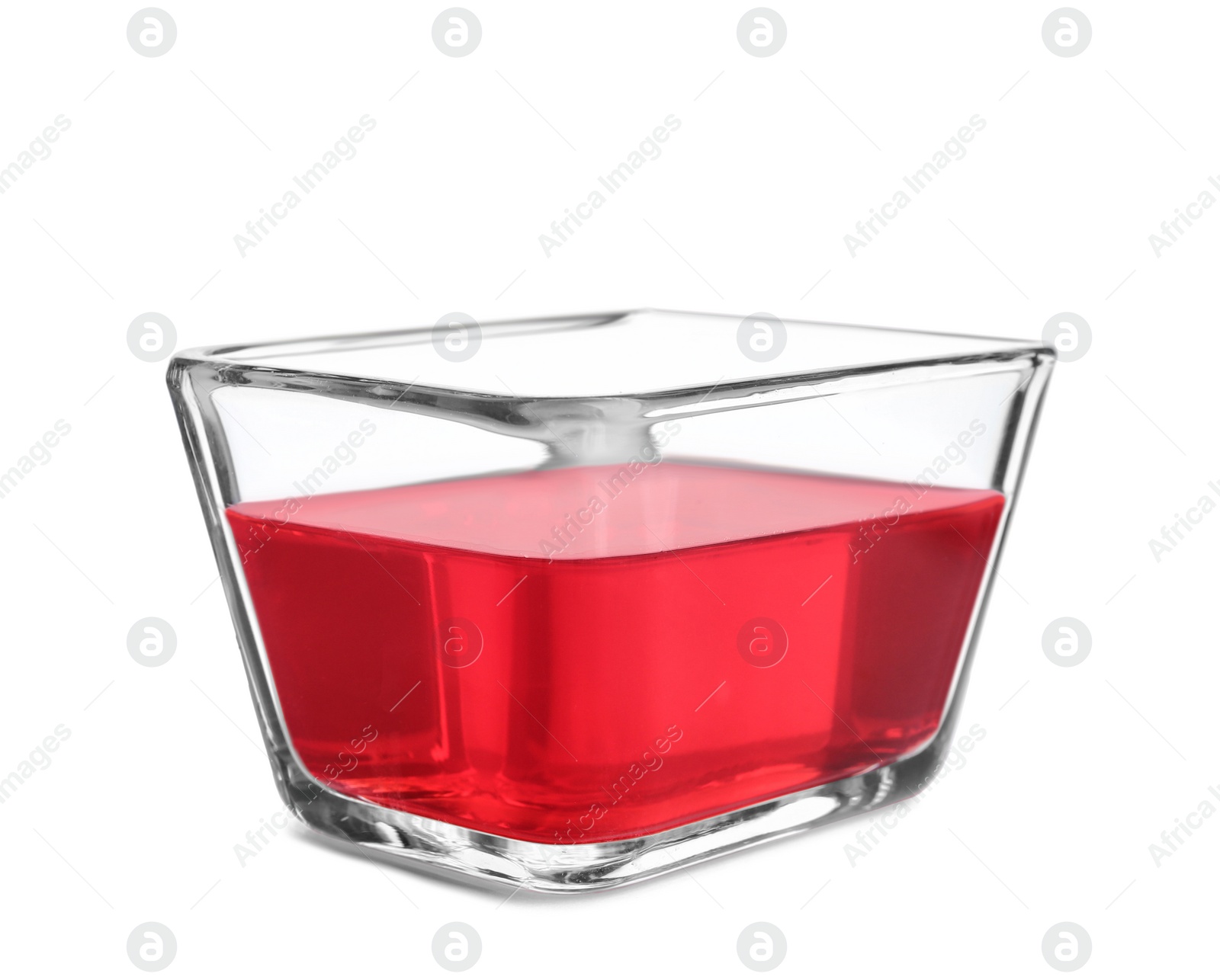 Photo of Tasty jelly dessert in glass bowl on white background