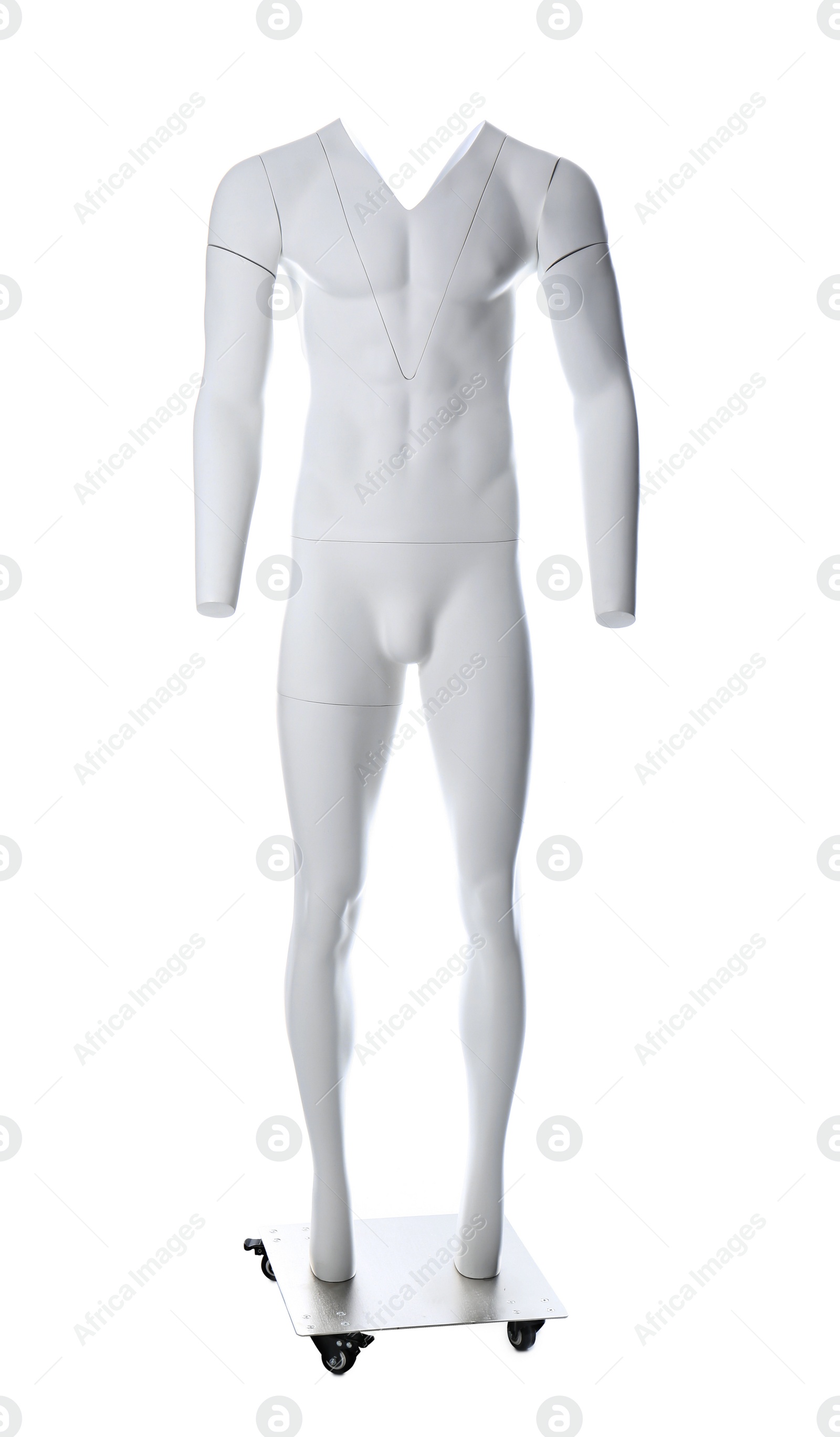 Photo of Male ghost mannequin with removable pieces isolated on white