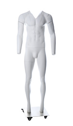 Male ghost mannequin with removable pieces isolated on white