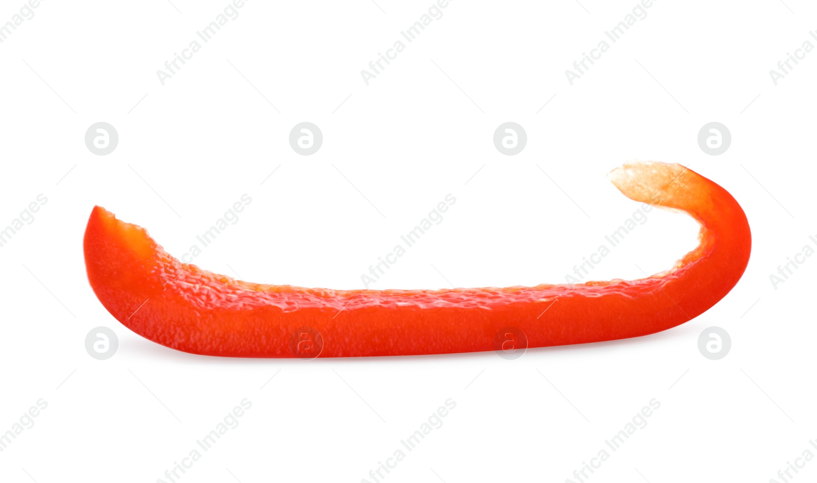 Photo of Slice of red bell pepper isolated on white