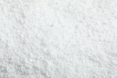 Photo of Pile of white snow as background, closeup view