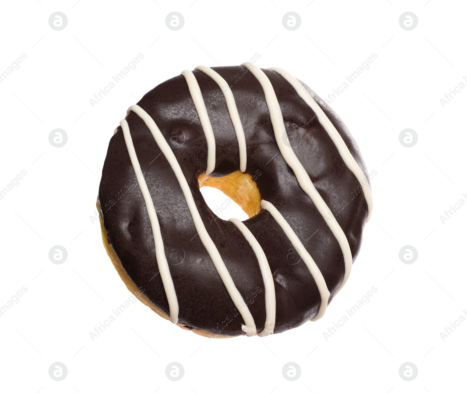 Photo of Sweet tasty glazed donut isolated on white