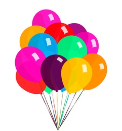 Illustration of Bunch of colorful balloons on white background