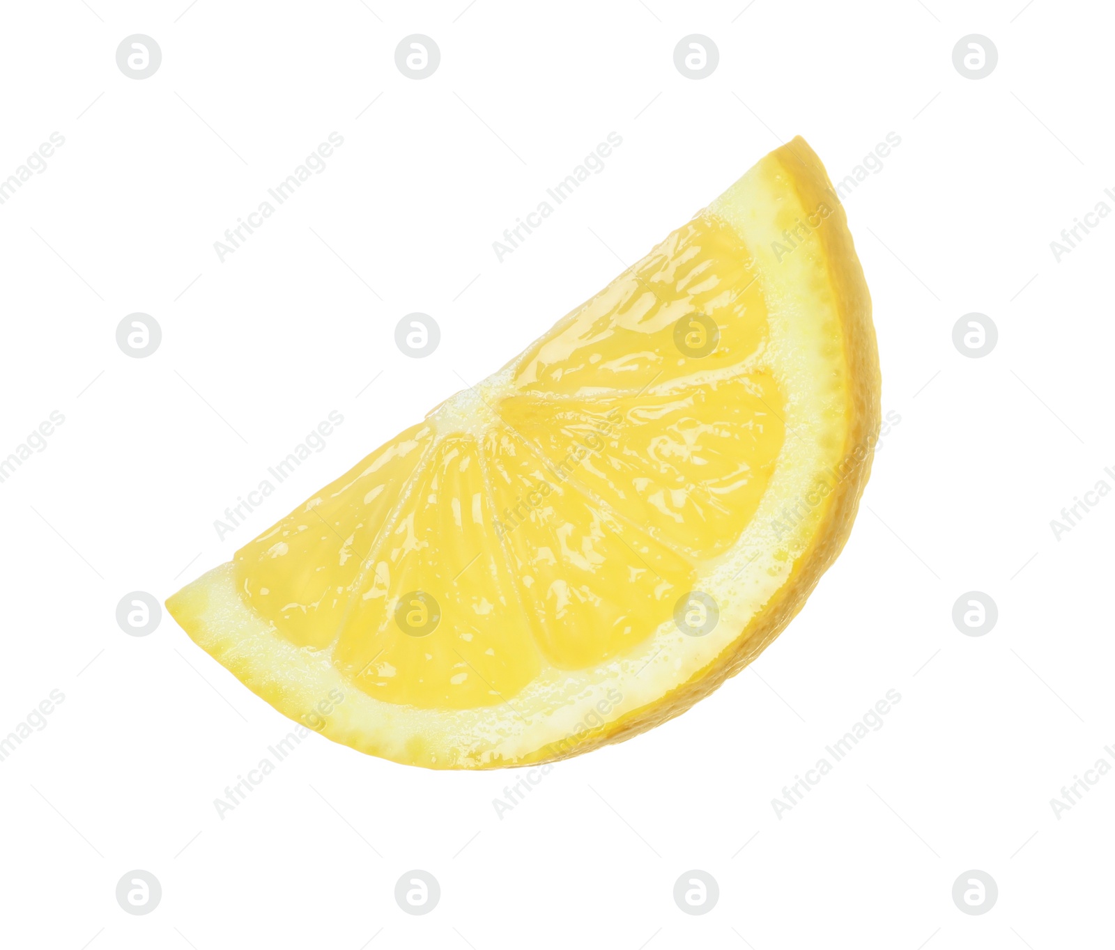 Photo of Fresh ripe lemon slice isolated on white