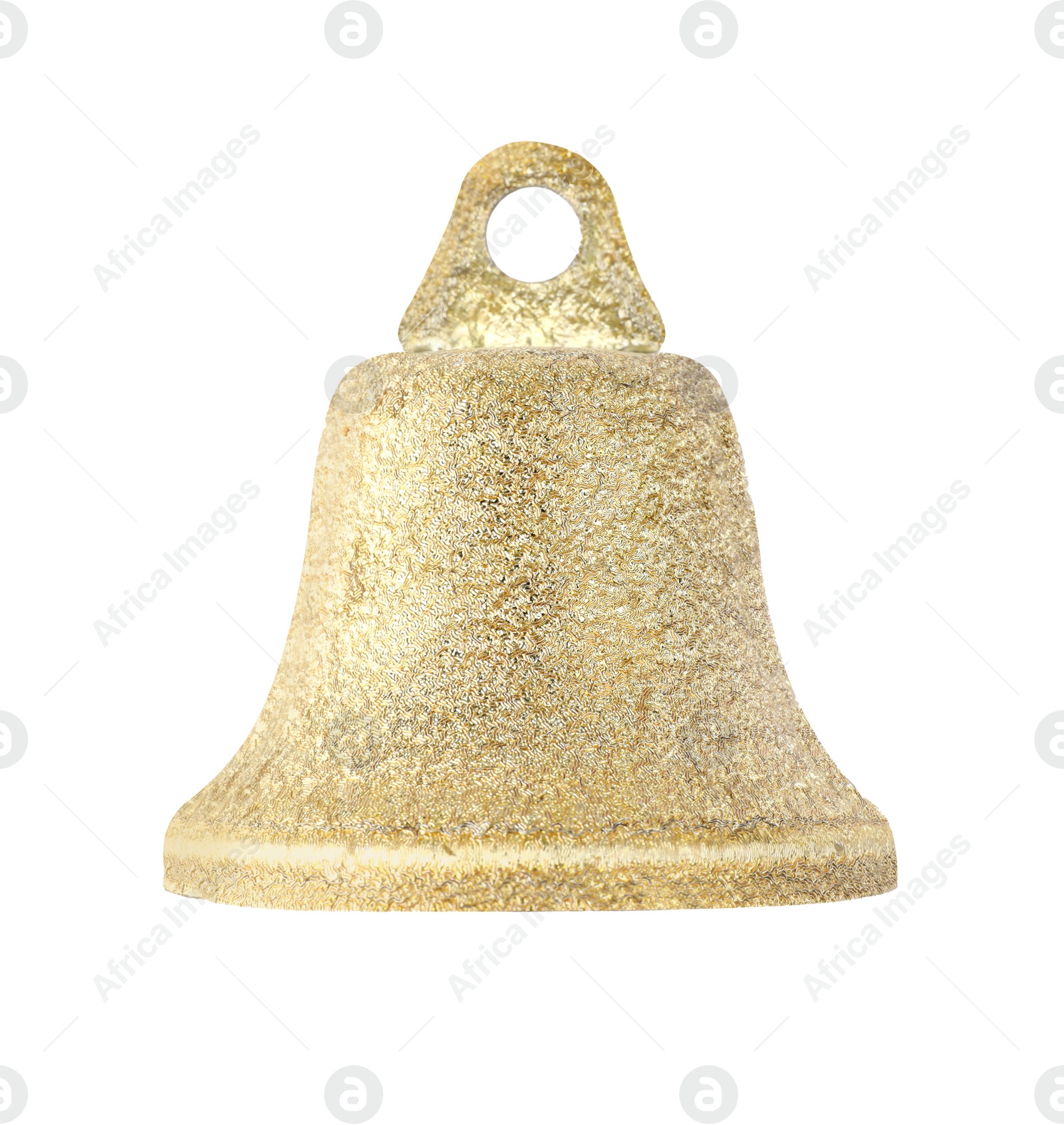 Photo of Shiny bell isolated on white. Christmas decoration