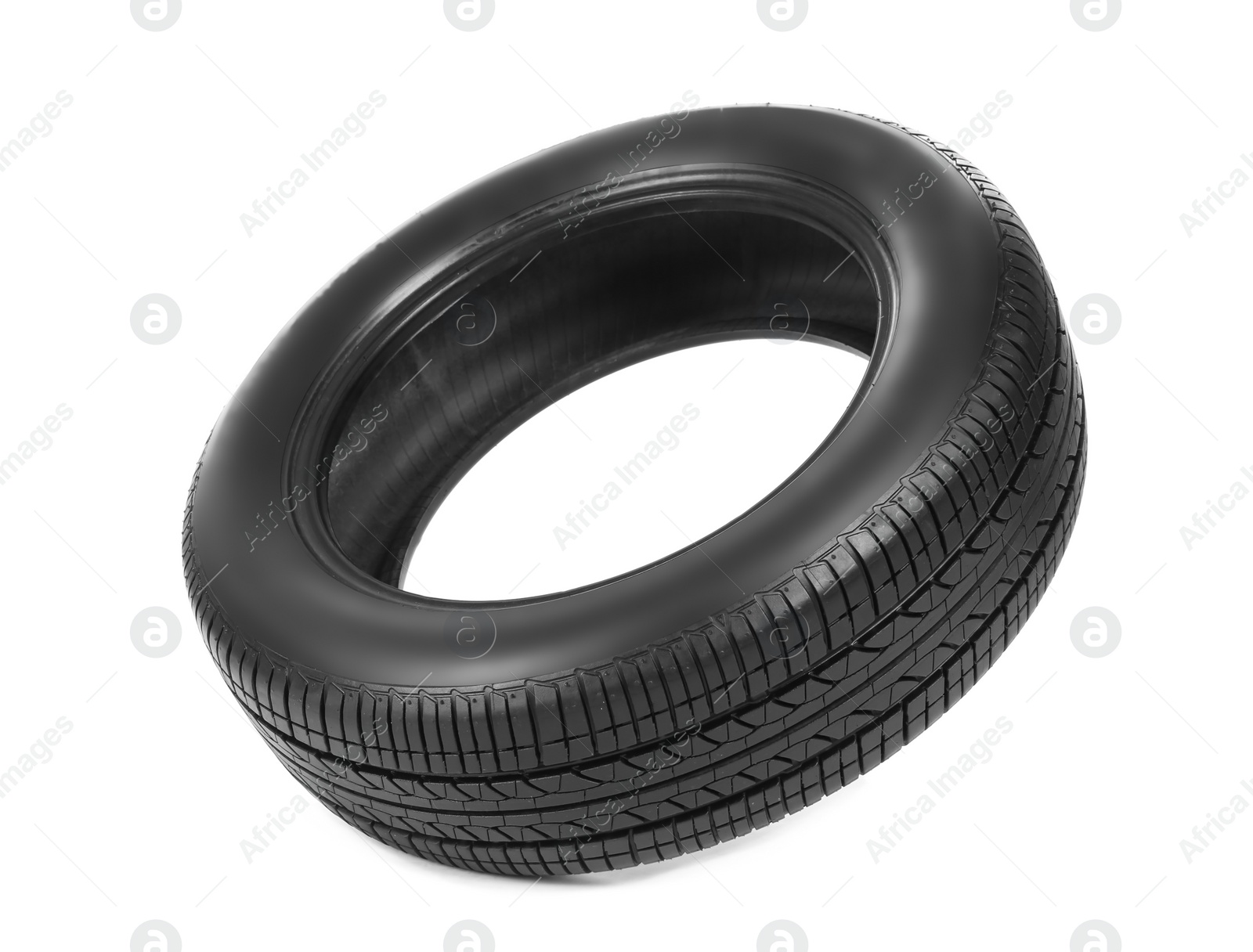 Photo of Car tire on white background