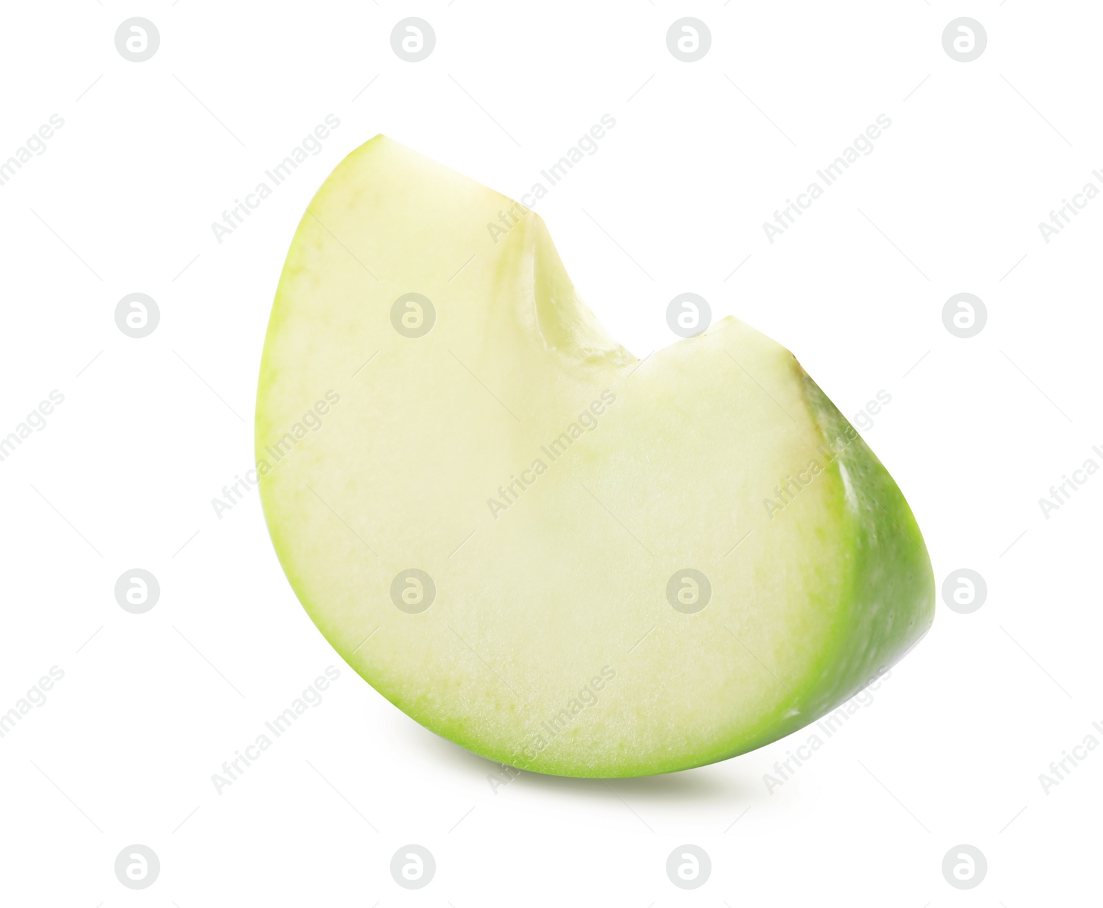 Photo of Slice of juicy apple on white background