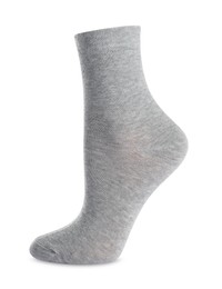 One light grey sock isolated on white