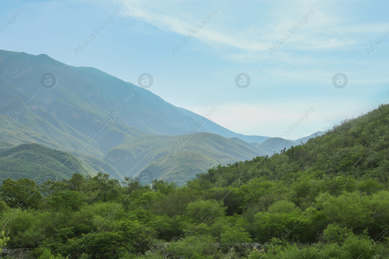 Photo of Picturesque landscape with beautiful high mountains outdoors