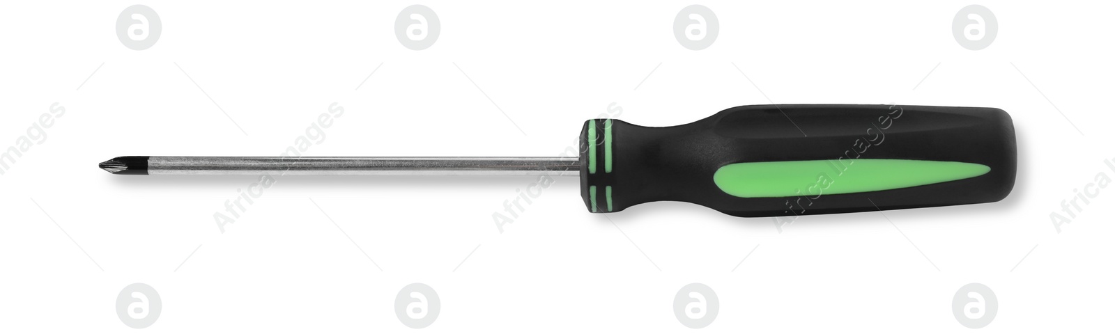 Photo of One screwdriver isolated on white, top view