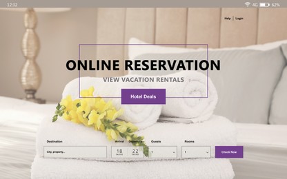 Image of Online hotel booking website interface with information