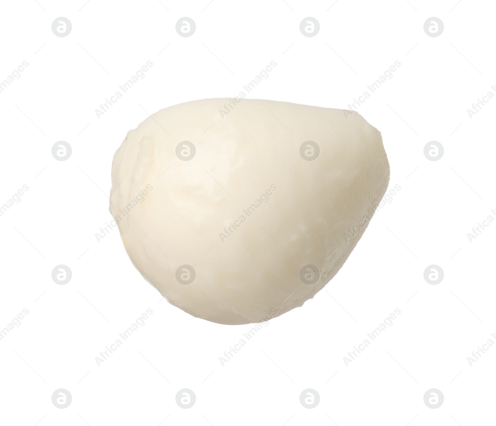 Photo of One ball of mozzarella cheese isolated on white