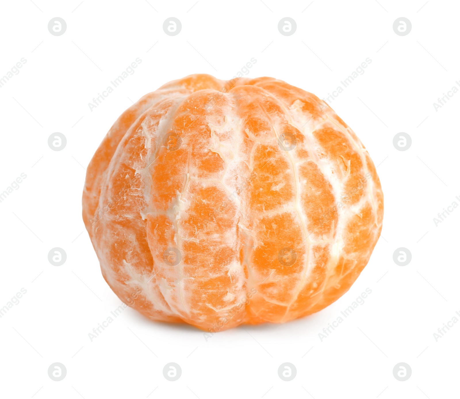 Photo of Peeled fresh juicy tangerine isolated on white