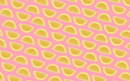 Image of Set of yummy jelly candies on color background 