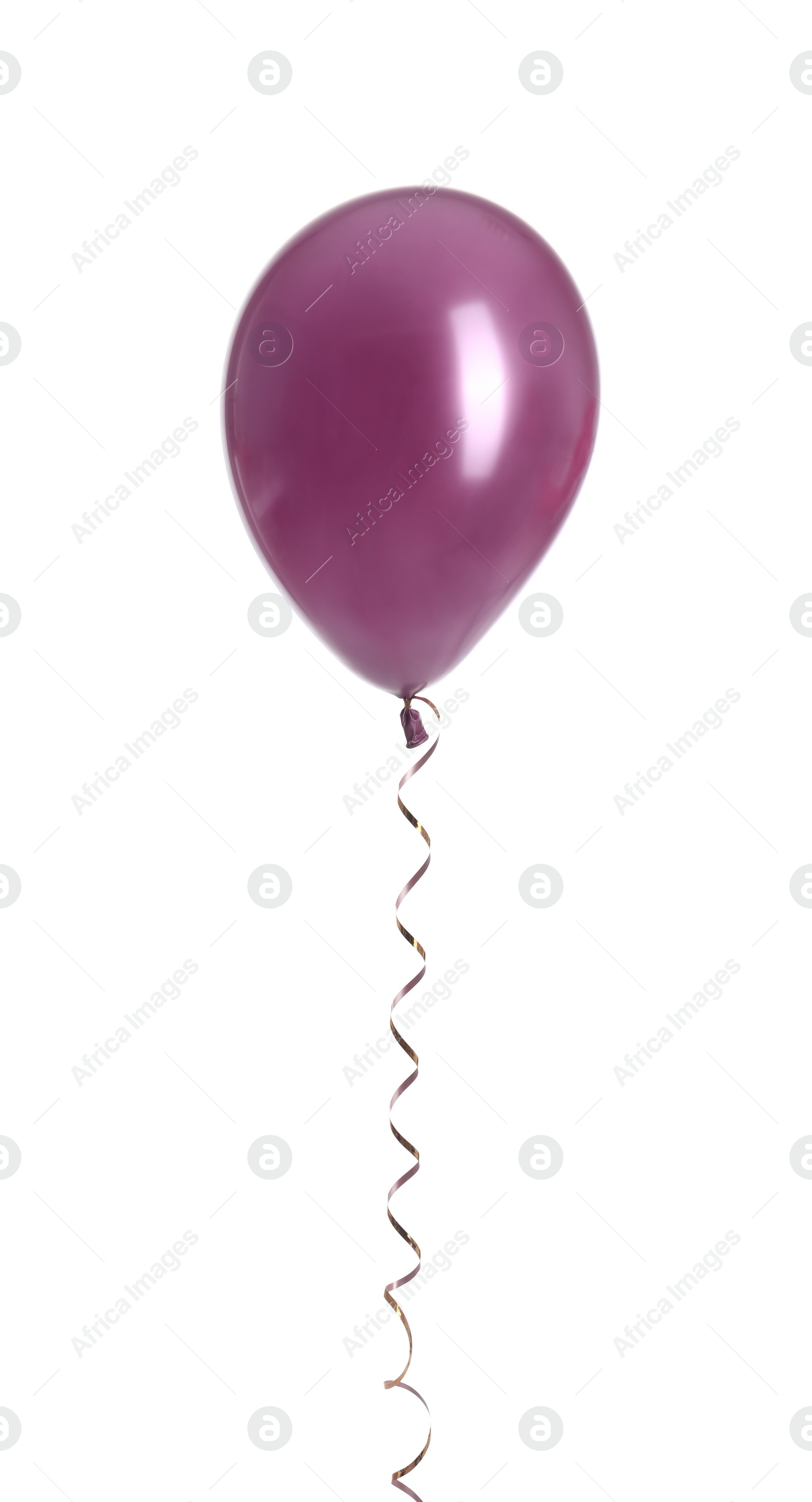 Photo of Color balloon with ribbon isolated on white