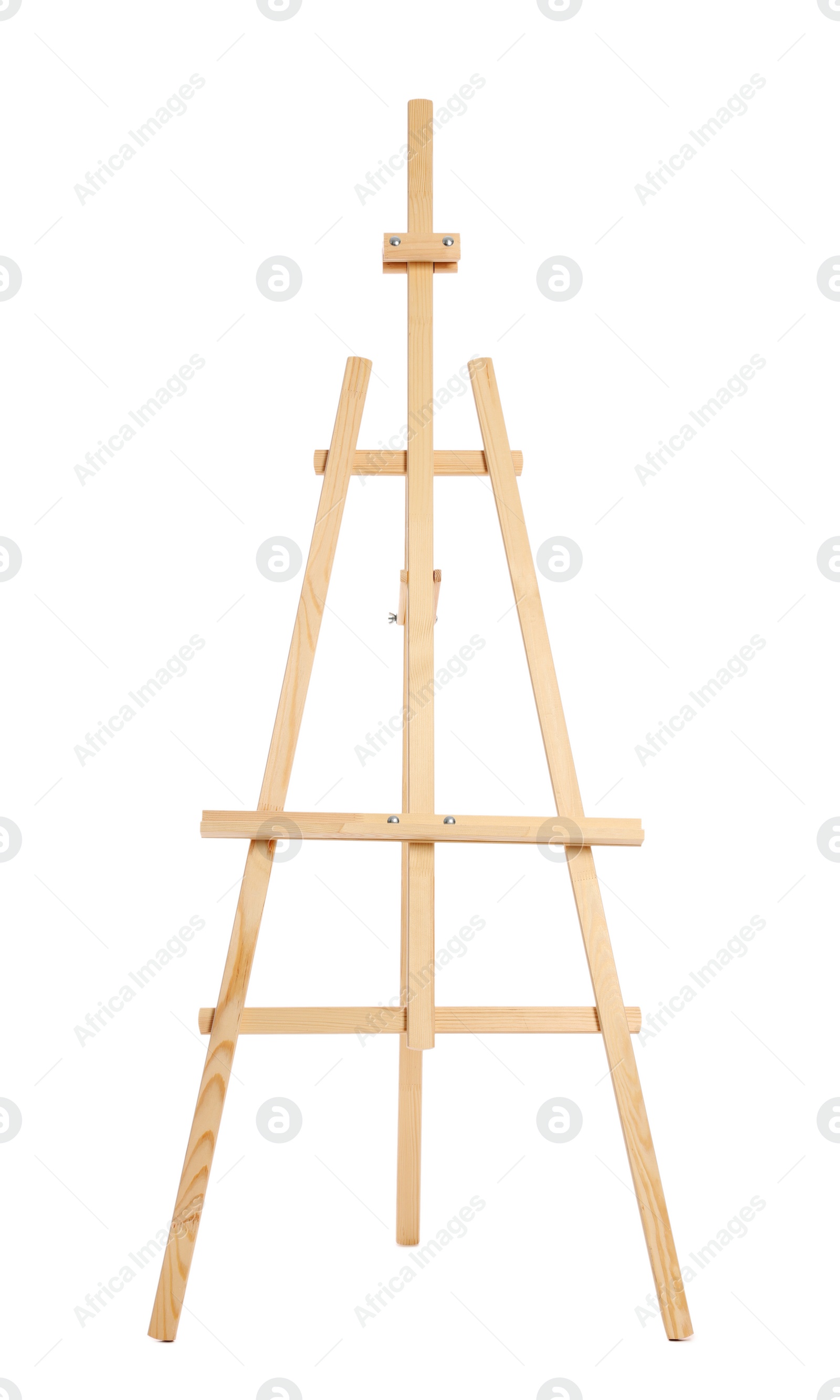 Photo of Wooden easel isolated on white. Artist's equipment