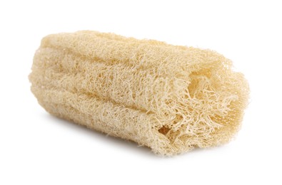 Photo of Loofah sponge isolated on white. Personal hygiene product