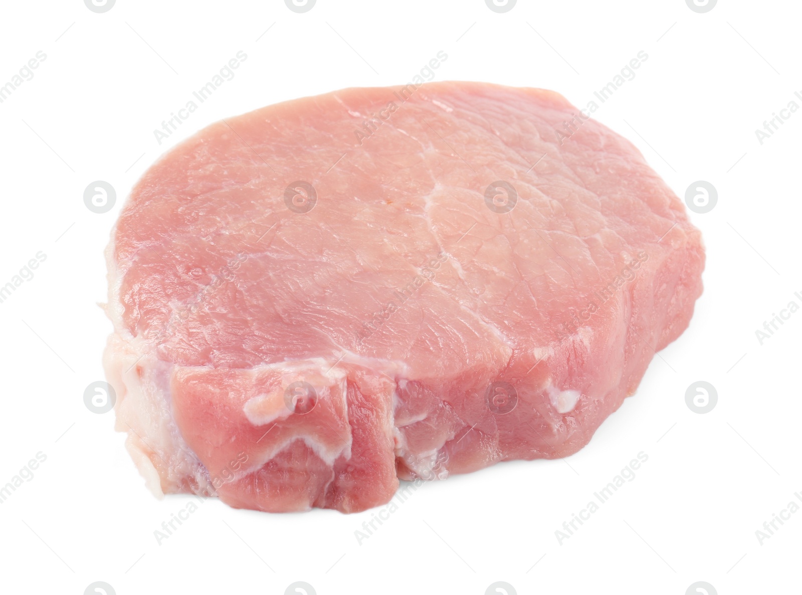 Photo of Piece of raw pork isolated on white