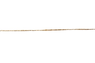 Photo of Hemp rope on white background. Organic material