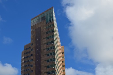 Exterior of beautiful building against blue sky, low angle view