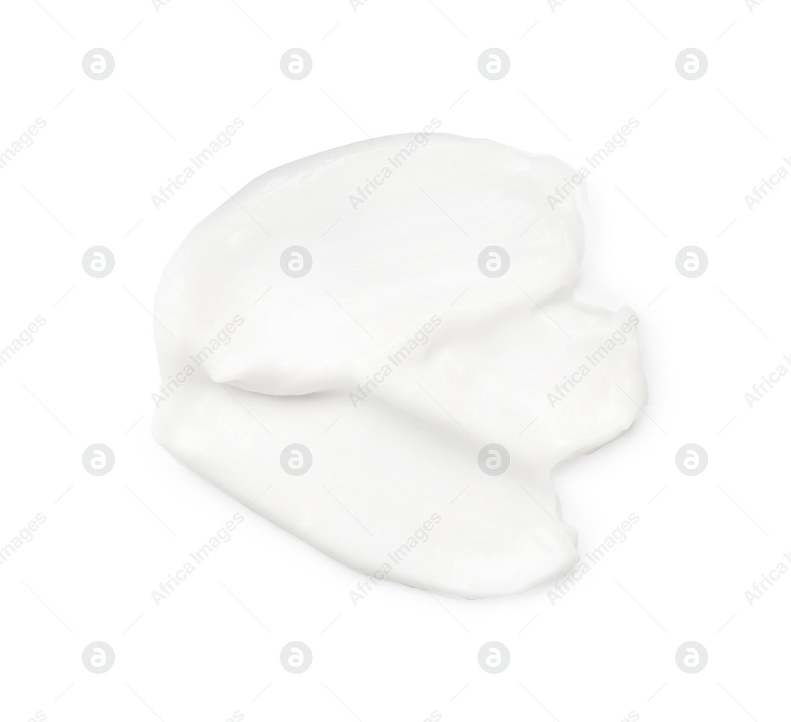 Photo of Sample of face cream on white background, top view