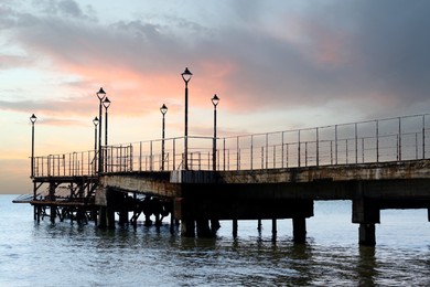 Beautiful view of pier and sea on sunny day