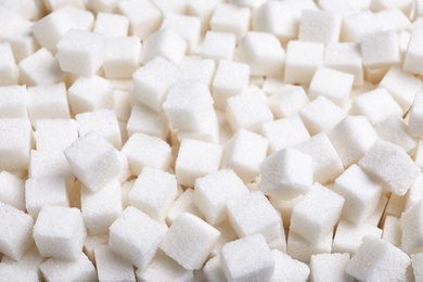 Closeup view of refined sugar as background