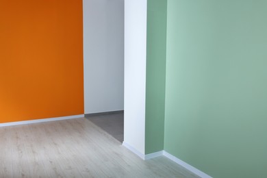 Photo of Empty renovated room with beautiful colorful walls