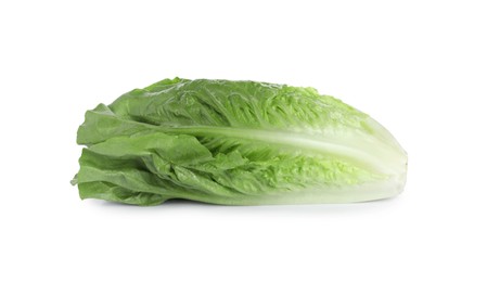 Photo of Fresh green romaine lettuce isolated on white