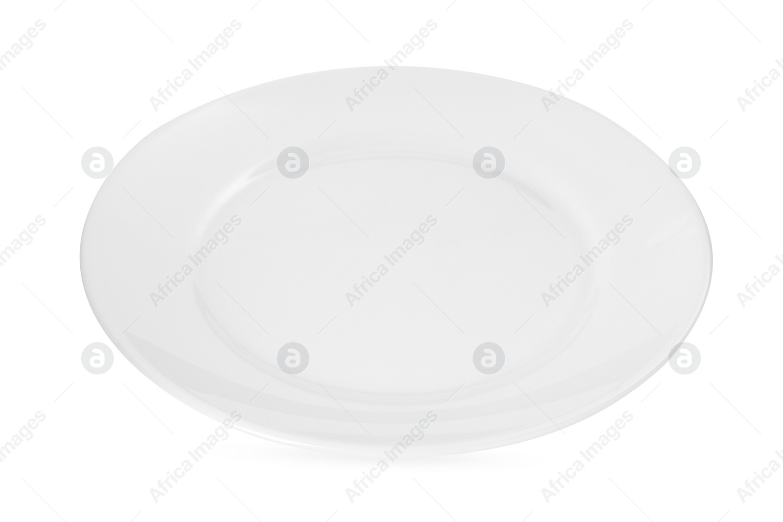 Photo of One beautiful ceramic plate isolated on white