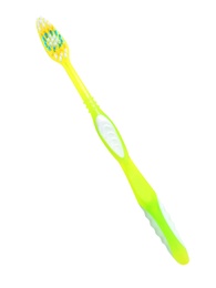 Manual toothbrush on white background. Dental care