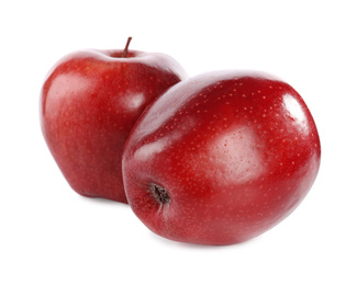 Photo of Fresh juicy red apples isolated on white