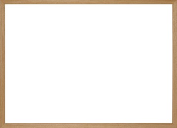 Wooden frame with blank white background. Mockup for design